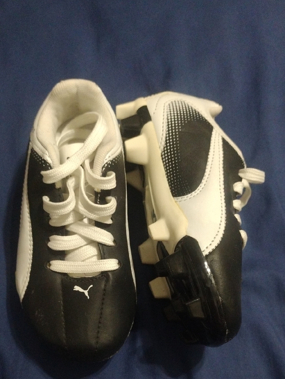 Puma Kids Black and White Soccer Cleats - Youth Sneakers